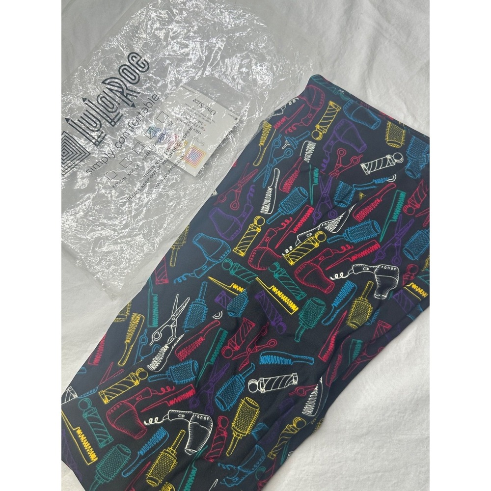 New LuLaRoe Mystery Leggings hairdresser Stylist Brush Scissors Stretch OS - Picture 7 of 8
